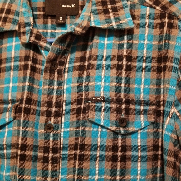 🔥HURLEY Men's Flannel Shirt⚘️HP⚘️ Heavy Fabric Size SMALL - Picture 4 of 6